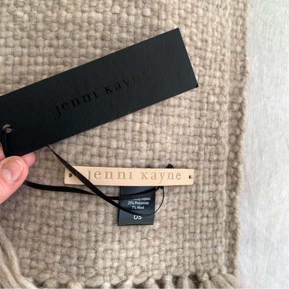 NWT Jenni Kayne Alpaca Wool Basketweave Throw Blanket 50 x 70” Oatmeal - Picture 3 of 7